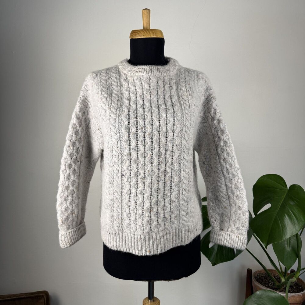 Vintage ARAN SWEATER MARKET Cable Knit Irish Pullover | 100% Wool, Ireland